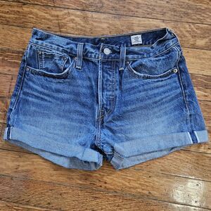 Levi’s Selvedge Denim Shorts White Oak Cone Mills, High Waist Button Fly 27"